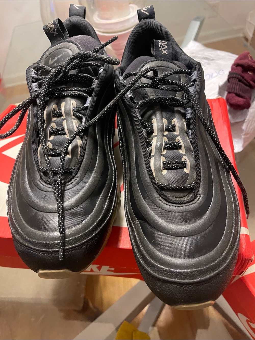 Nike Men’s Air Max 97 Sneakers - Black with Metallic Accents
